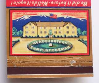 1940s Matchbook Postcard Camp Stoneman WW2 Pittsburg CA  