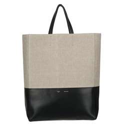 Celine Canvas and Leather Tote Bag  