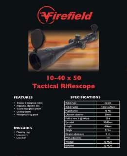 Firefield by Sightmark 10 40x50 Illuminated Riflescope  