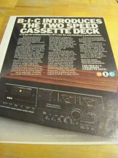 BIC T 3/T 2/T 1 TWO SPEED CASSETTE DECK AD  