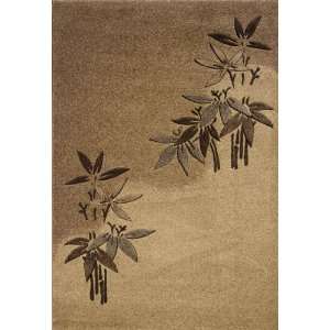  Brown area rug with tan floral pattern New Wave collection 