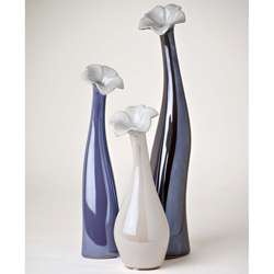 Porcelain Flower 3 piece Vase Set  