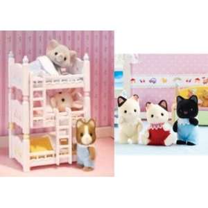   Critters Tuxedo Cat Triplets and Triple Baby Bunk Beds: Toys & Games