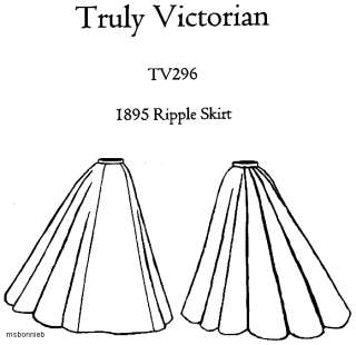 Truly Victorian Ladies 1895 Ripple Skirt Pattern XS XXL  