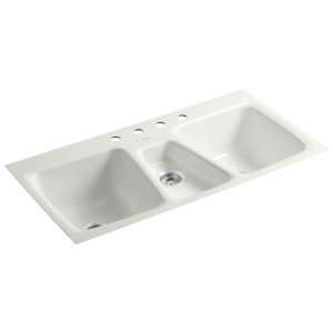 Kohler K 5893 4 NY Trieste Tile In Kitchen Sink with Four Hole Faucet 
