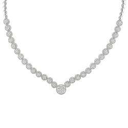 18k White Gold 3 2/5ct TDW Diamond Necklace (G H, SI1 SI2)   