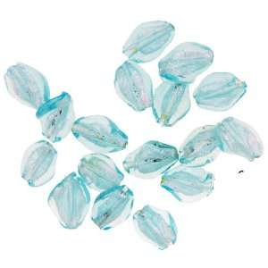  Blue Leaf Twist Silver Foil Murano Glass Bracelet Loose 