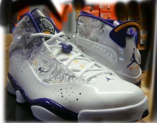 Nike Jordan 6 Rings Hollywood White Purple Sneakers 15  