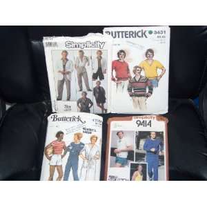  MENS Patterns QTY of 4(Simplicity, Butterick) SIZE XL 