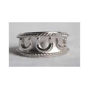   Welch Jewelry Sterling Silver Horse Shoe Band Ring 