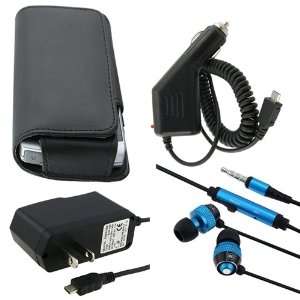  Rapid Car Charger , Wall Charger + Black Leather Case for 