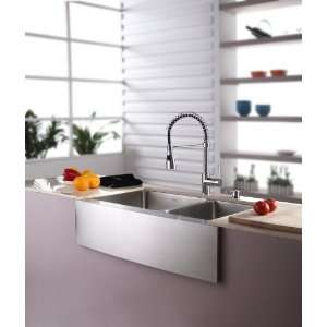 Kraus 16 gauge 33 Stainless Steel Double Bowl Kitchen Sink, Faucet 