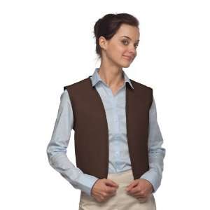 DayStar 740NP No Pocket Uniform Vest Apron   Brown   Embroidery 