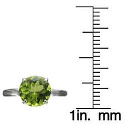 10k White Gold Round Peridot Solitaire Ring  Overstock