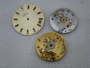 ZENITH WATCH MOVEMENTS AND DIAL LOT FOR PARTS OR REPAIR CAL 120 AND 