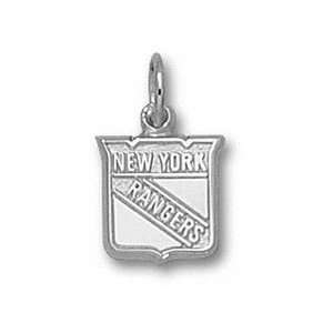 New York Rangers Rangers Shield Logo 3/8 Charm   Sterling Silver 