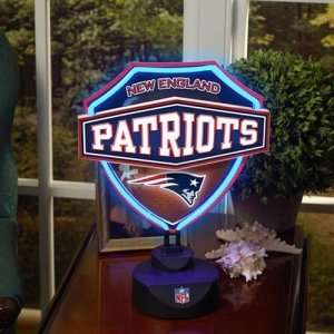  New England Patriots NFL Neon Shield Table Lamp: Home 