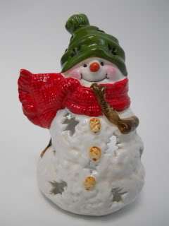 Hallmark Christmas Decoration Ceramic Snowman Votive Tea Light Holder 