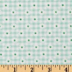  Woven 1/8 Daisy Gingham Mint Fabric By The Yard Arts 