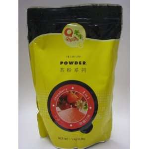 Qbubble Strawberry Flavor 3 in 1 Bubble Tea Powder   2.2 Lb