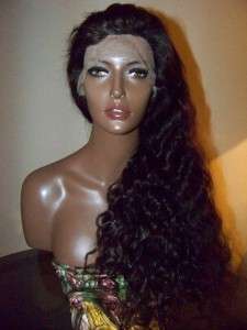   Lace Human Indian Hair Remi Remy Wig 28/34 1#2 Curly EK32A  