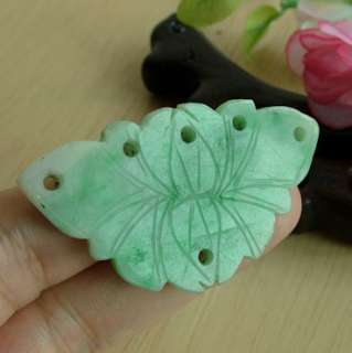 Antique Green Natural Old Jadeite Jade Butterfly Pendant 19th  
