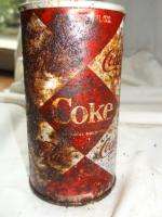 Vintage Coca Cola Can Rare Harlequin Diamonds 12 oz 60s  