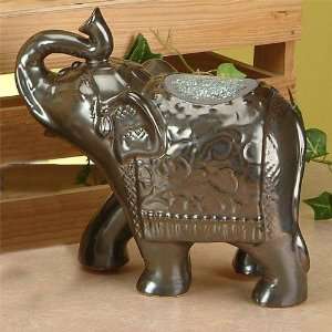  Charcoal Walking Glass Mosaic Elephant Figure: Home 