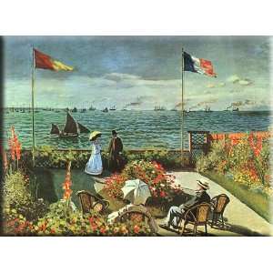  Terrace at St Adresse 16x12 Streched Canvas Art by Monet 