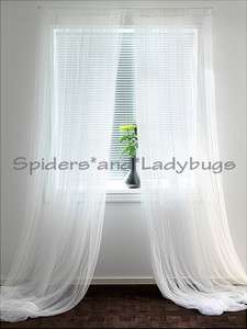 IKEA sheer curtains 4 panels white mesh net gauzy 98x110 drapes NEW 