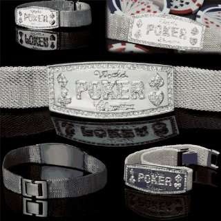  Silver Mesh World Poker Champion Bracelet Sports 