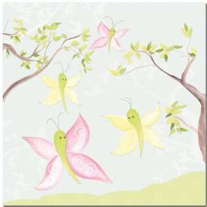  Doodlefish Gallery Wrapped 18x18 Wall Art, All a Flutter Baby