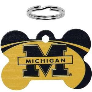  NCAA Michigan Wolverines Bone Engravable Pet ID Tag  : Pet 