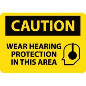 C651PB   Caution, Wear Hearing Protection In This Area, Graphic, 10 X 