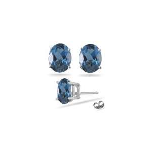  1.62 Ct London Blue Topaz Stud Earrings in Platinum 
