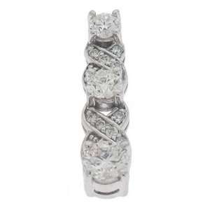  14k White 3 Stone 1.02 Ct Diamond Pendant   JewelryWeb 