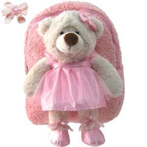 2 Item Bundle: Kreative Kids Pink Bear Princess Ballet Bag 