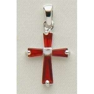 Pack of 4 Birthstone Jewelry January Cross Necklace 