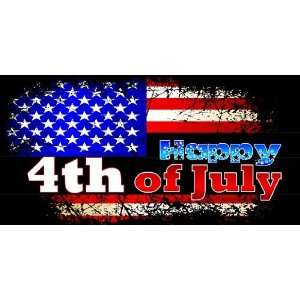  3x6 Vinyl Banner   Happy Fourth of July 
