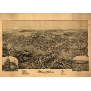  1892 Dunmore Pennsylvania, Birds Eye Map