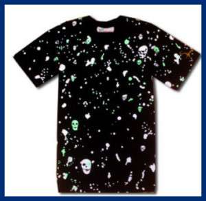 Glow in the Dark Skull Fluorescent T shirt  