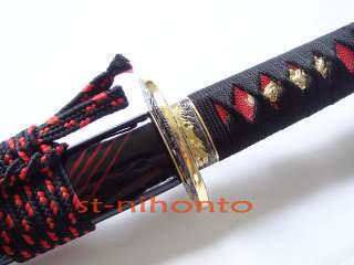 hand forged black shirasaya katana sword bamboo body 9260spring steel 