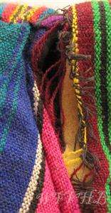 Vintage Guatemala Womens Bright Multi Color Woven Cotton Jacket Coat 