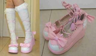Custom made lolita pink platforms shoes US 5.5   10.5  