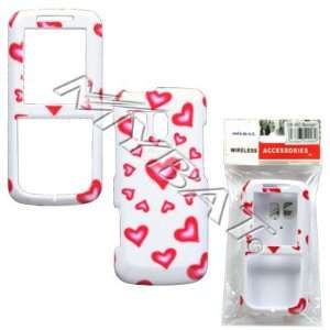  White with Red Hearts Love Sparkle Design Snap On Cover 