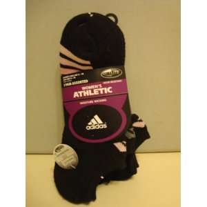  Adidas 3 pk. Black with Pink No show Socks Everything 