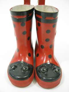 KIDORABLE Childrens Red Rubber Ladybug Rain Boots Sz 5  
