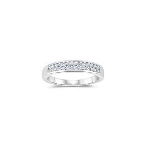    0.28 Cts Diamond Wedding Band in 14K White Gold 6.5 Jewelry