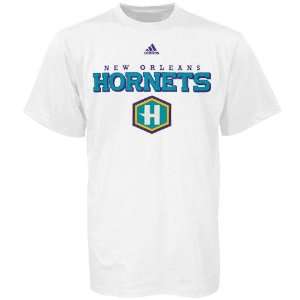  adidas New Orleans Hornets White True T shirt Sports 