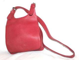 STONE MOUNTAIN Pebbled Red Leather Cross Body Messenger Bag Purse EUC 